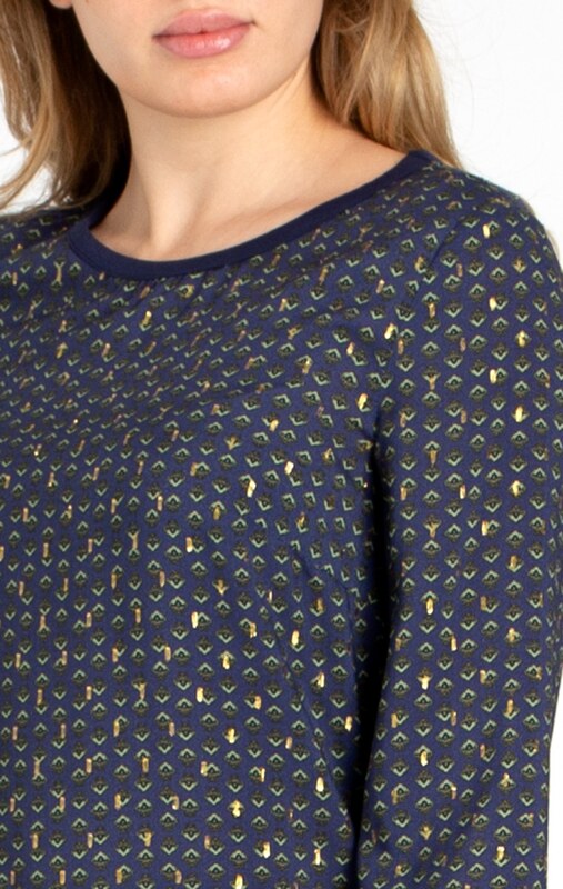 Daphne Елегантна блуза в свободен силует в графичен десен