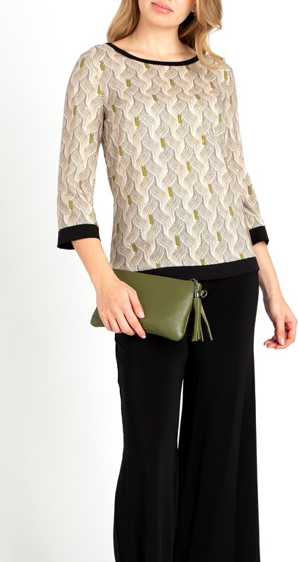 Daphne Елегантна блуза от вискоза в свободен силует в цвят екрю