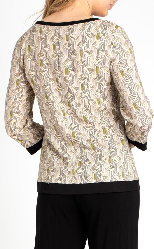 Daphne Елегантна блуза от вискоза в свободен силует в цвят екрю