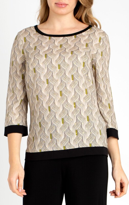 Daphne Елегантна блуза от вискоза в свободен силует в цвят екрю