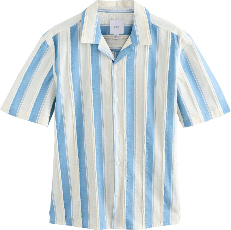 Next Риза кремаво / лазурно синьо