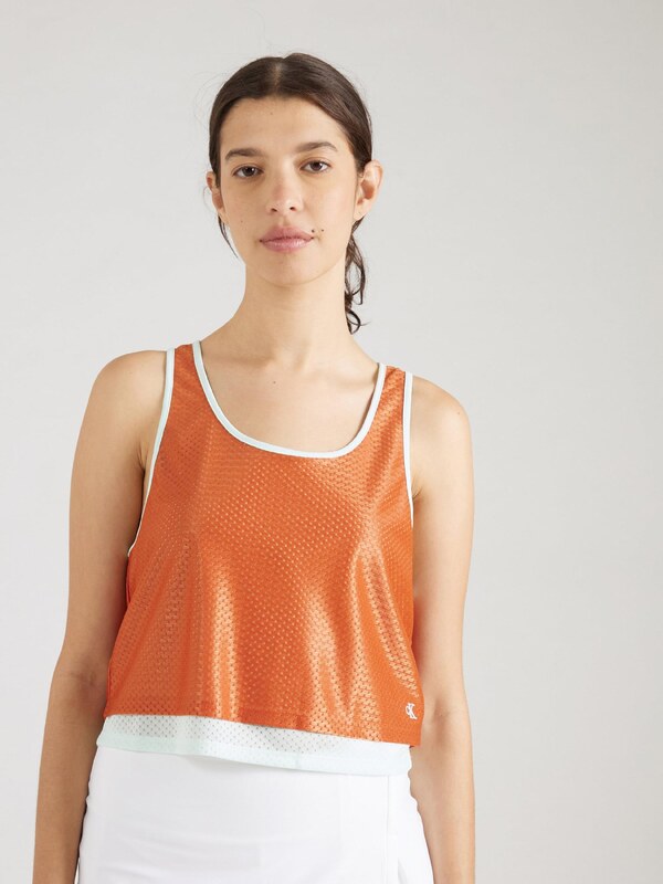 Calvin Klein Jeans Топ 'PRIDE' оранжево / бяло