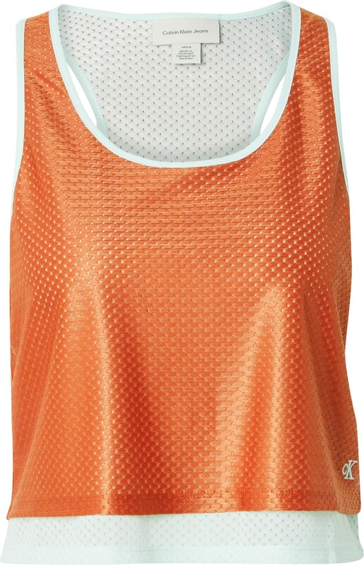 Calvin Klein Jeans Топ 'PRIDE' оранжево / бяло