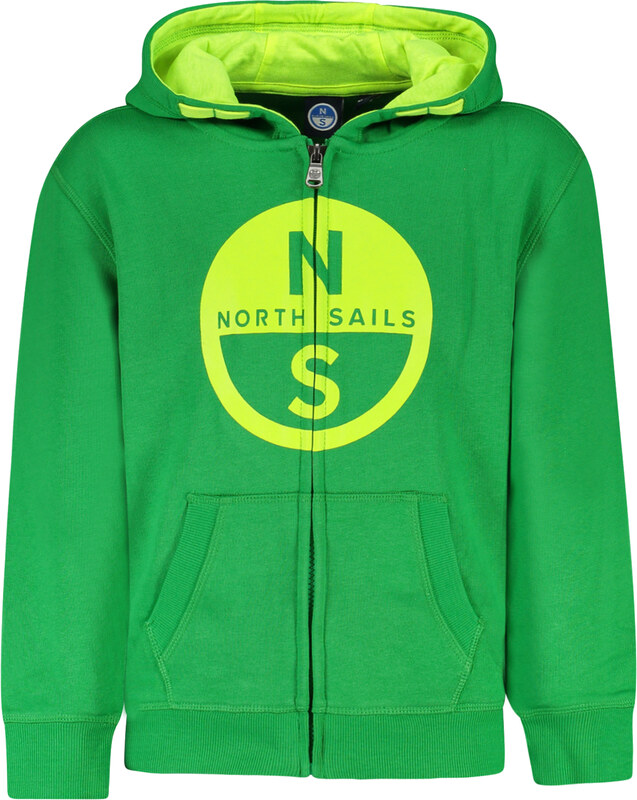 Детски суитшърт с цип NORTH SAILS зелен