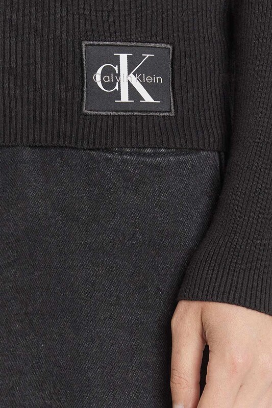 CALVIN KLEIN Плетено Woven Label Roll Neck LV047D350G UB1 black