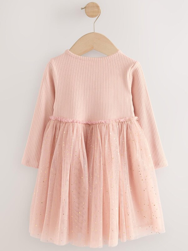 Next Рокля злато / бледорозово