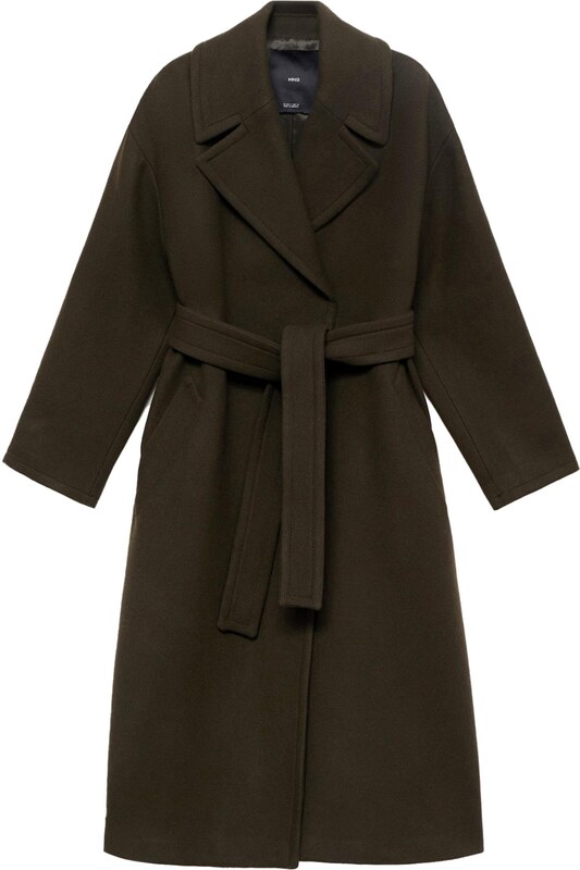 MANGO Преходно палто 'TRAVIATA' тъмнозелено