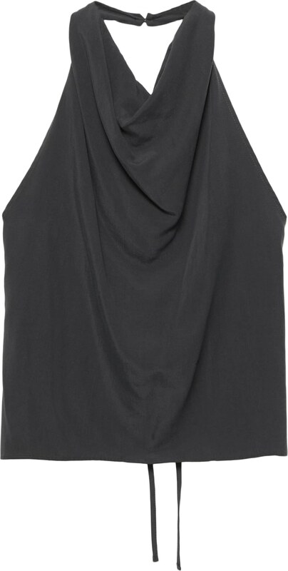 Pull&Bear Топ антрацитно черно