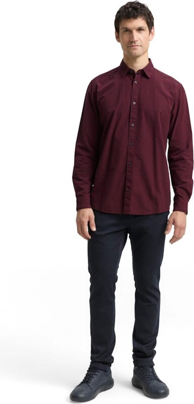 TOM TAILOR Риза винено червено / черно