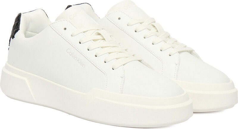 Сникърси Calvin Klein Chunky Cupsole Laceup Lth Bt Aop YW0YW02036 Бял
