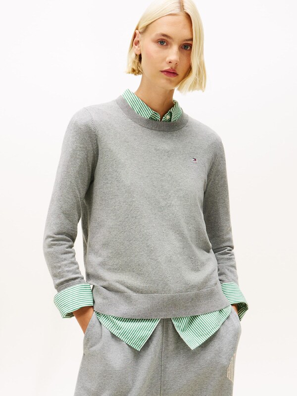 TOMMY HILFIGER Пуловер сив меланж