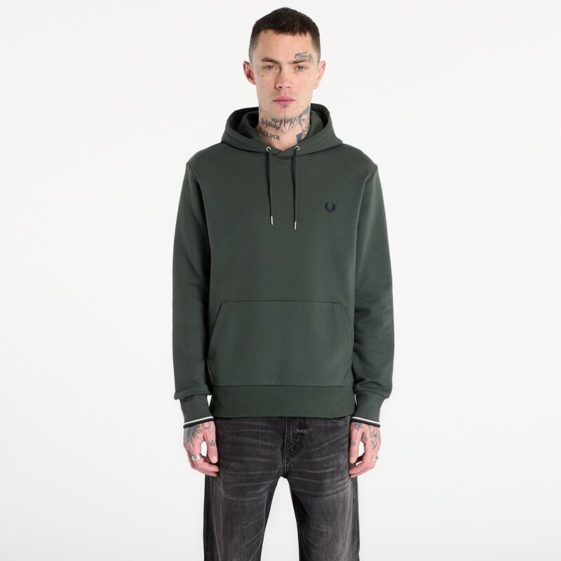 Суитшърт FRED PERRY Tipped Hooded Sweatshirt Court Green/ Snow White/ Navy XL