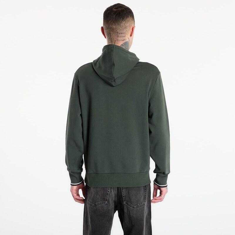 Суитшърт FRED PERRY Tipped Hooded Sweatshirt Court Green/ Snow White/ Navy XL