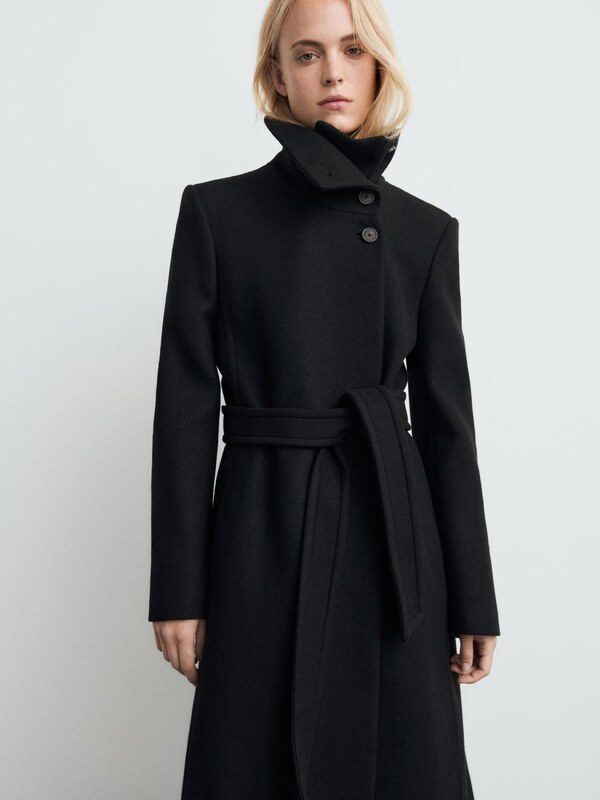 MANGO Преходно палто 'SIRENITA' черно