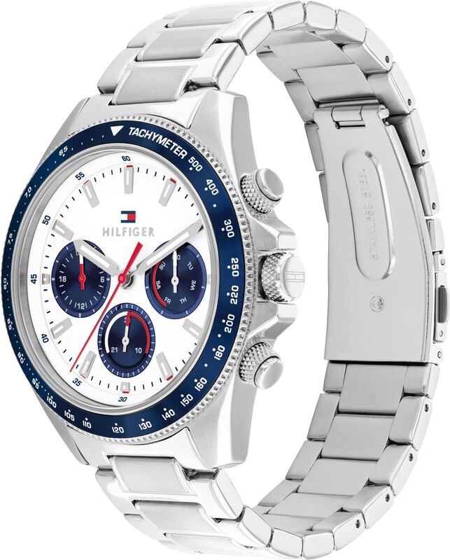 TOMMY HILFIGER Аналогов часовник 'CLARK' нейви синьо / сребърно / бяло