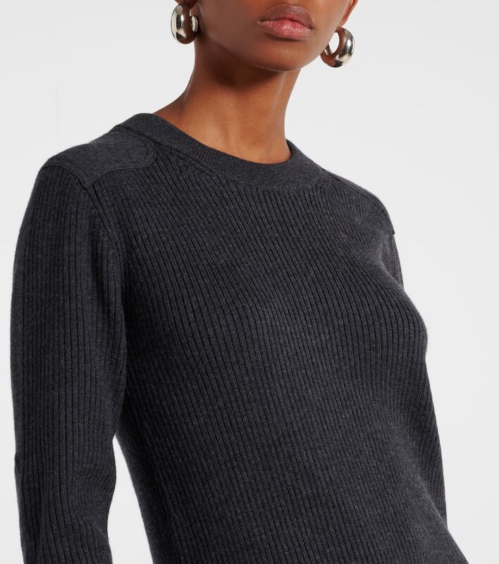 Marant Etoile Garner ribbed-knit wool-blend midi dress