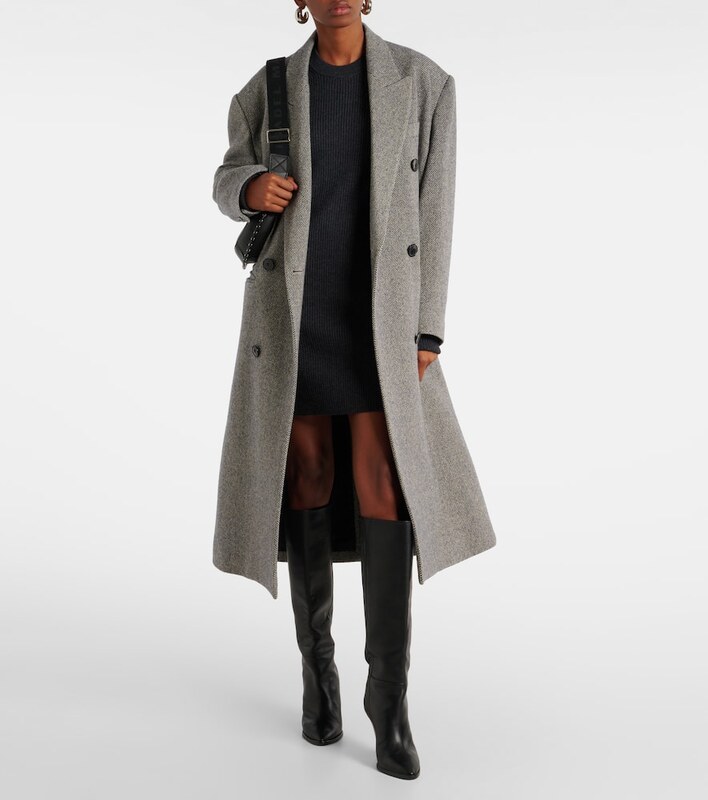 Marant Etoile Garner ribbed-knit wool-blend midi dress