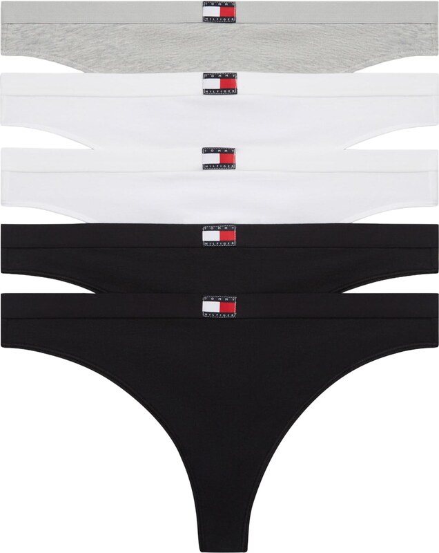 Tommy Hilfiger Underwear Стринг сив меланж / черно / бяло