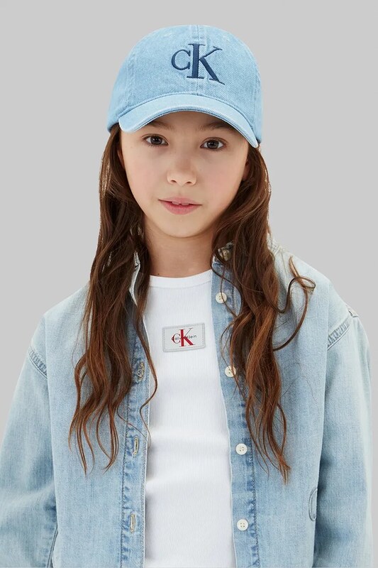 Calvin Klein Jeans шапка с козирка за деца от деним
