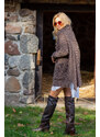 Glara Women's maxi sweater with coarse weave in wool