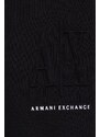 Памучен суичър Armani Exchange дамски в черно с изчистен дизайн 8NYM23 YJ68Z NOS