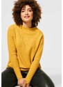 JULIA Плетен дамски пуловер горчица