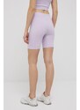 Къси панталони Guess дамско в лилаво с изчистен дизайн със стандартна талия