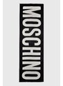 Вълнен шал Moschino в черно с десен