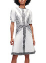 KARL LAGERFELD Рокли 3/4 Sleeve Knit Dress 226W1350 101 white/black