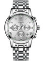 Мъжки часовник Biden Chronograph, Неръждаема стомана, Кварцов, Сребрист