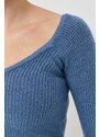 Пуловер с вълна Guess дамски от лека материя