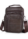 PFY Мъжка чанта, Leon GT953, естествена кожа, тъмнокафяв модел