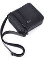OEM Чанта за рамо за мъже Mateo GT1819, естествена кожа, черна