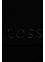 Вълнен шал BOSS Lyaran в черно с изчистен дизайн