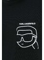 Пижама Karl Lagerfeld мъжка в черно с изчистен дизайн