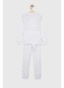 Памучна пижама Polo Ralph Lauren в бяло с десен