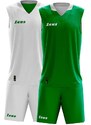 Детски Двулицев Баскетболен Екип ZEUS Kit Doblo Bianco/Verde