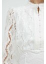Рокля Bardot в бяло къс модел със стандартна кройка