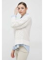 Пуловер Tommy Hilfiger дамски в бежово от топла материя