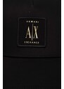 Памучна шапка с козирка Armani Exchange в черно с апликация 954219 CC812