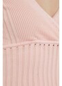 Пуловер Guess дамски в розово от лека материя W3GR17 Z2U00