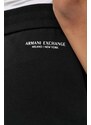 Къс панталон Armani Exchange в черно с изчистен дизайн висока талия 8NYSBA YJE5Z NOS