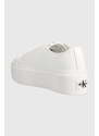 Ниски кецове Calvin Klein Jeans FLATFORM+ CUPSOLE LOW TXT в бяло YW0YW01033