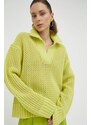 Вълнен пуловер Samsoe Samsoe дамски в зелено