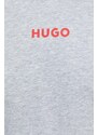 Горнище на пижама с къси ръкави HUGO в сиво с принт 50493057