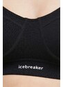 Функционално бельо Icebreaker Queens Clasp Bra в черно с изчистен дизайн