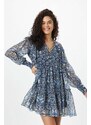 TED BAKER Рокля Dalyla Swing Mini Dress With Ruffle Tier Detail 266029 mid-blue
