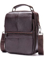 DELIS Мъжка чанта за рамо, Conrad GT2059, естествена кожа, тъмнокафява