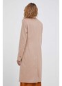 Вълнено палто Calvin Klein в розово преходен модел