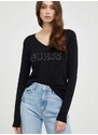 Пуловер Guess дамски в черно от лека материя